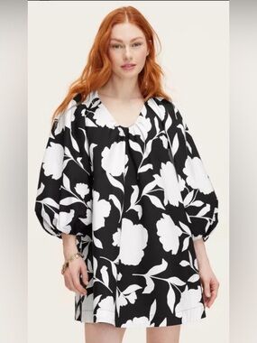 Kate spade for target black floral cotton mini dress size s